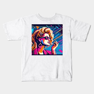 Vaporwave Diva 1980s Model Kids T-Shirt